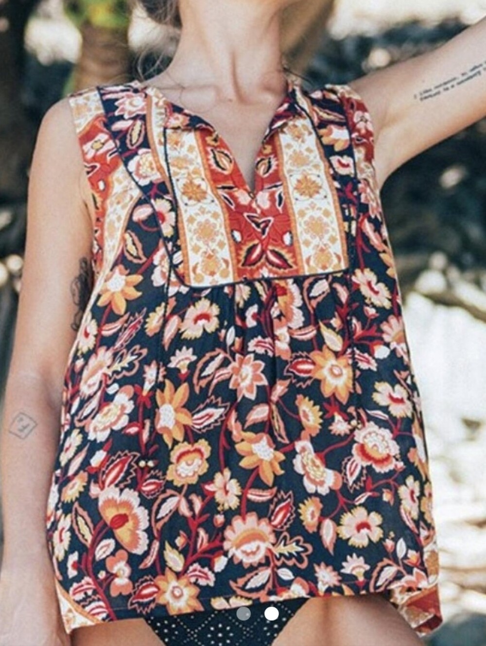 SPELL Spell & the Gypsy Collective Lolita Sleeveless Floral Top, XS, NWOT
